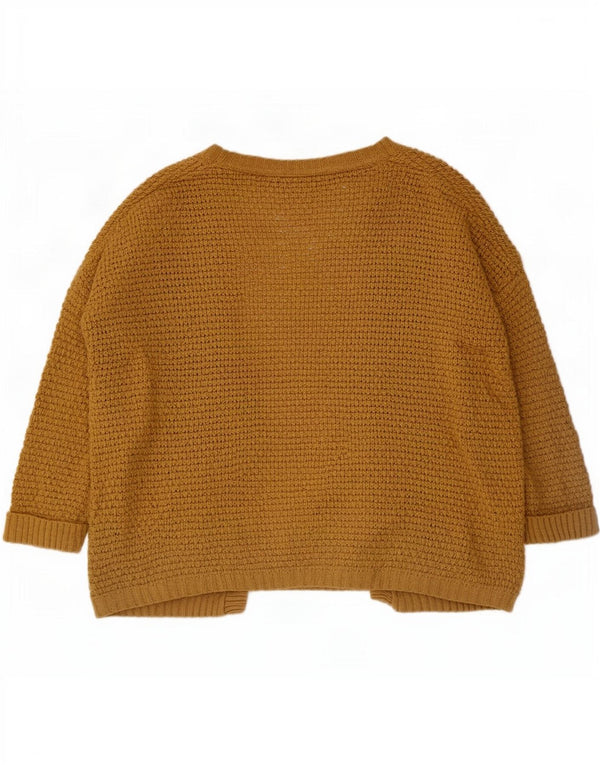 Topshop Cardigan ouvert surdimensionné à manches 3/4 pour femme UK 6 XS Marron