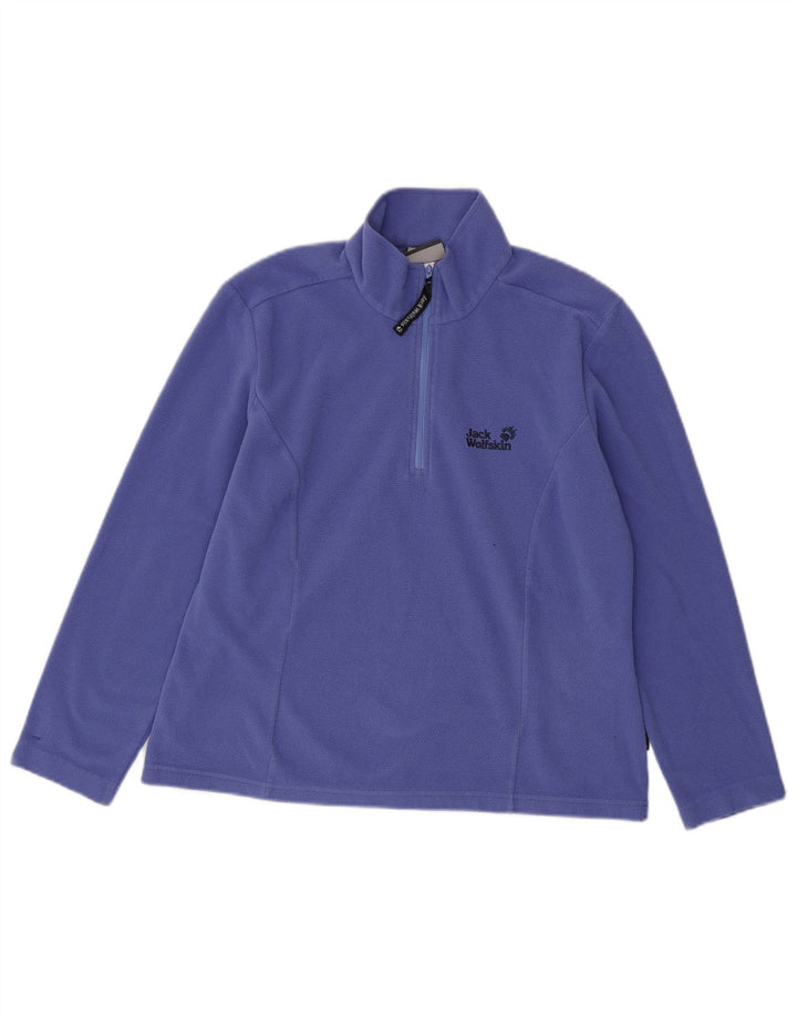 JACK WOLFSKIN Pull polaire à col zippé pour femme UK 12 Violet moyen Polyester