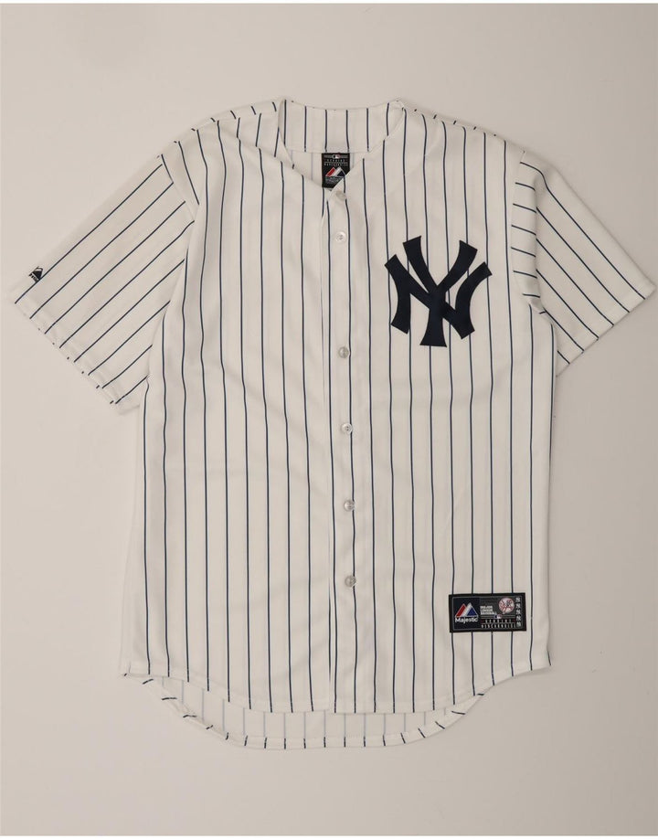 MAJESTIC Haut en Jersey Graphique New York Yankees Homme Rayures Blanches Moyennes