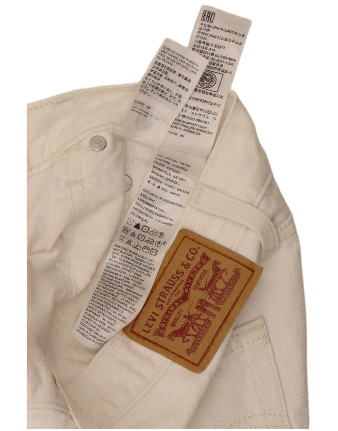 Levi's Jupe en Jean W27 Small Blanc Coton Femme