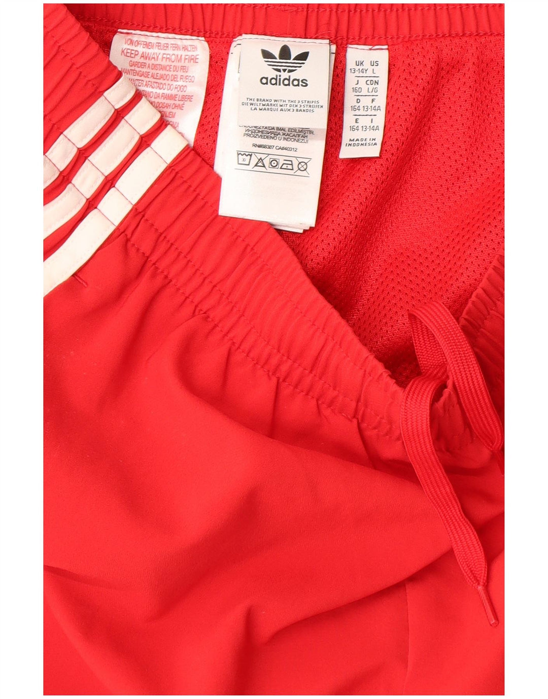 Adidas Short de Sport Garçon 13-14 Ans Rouge Polyester