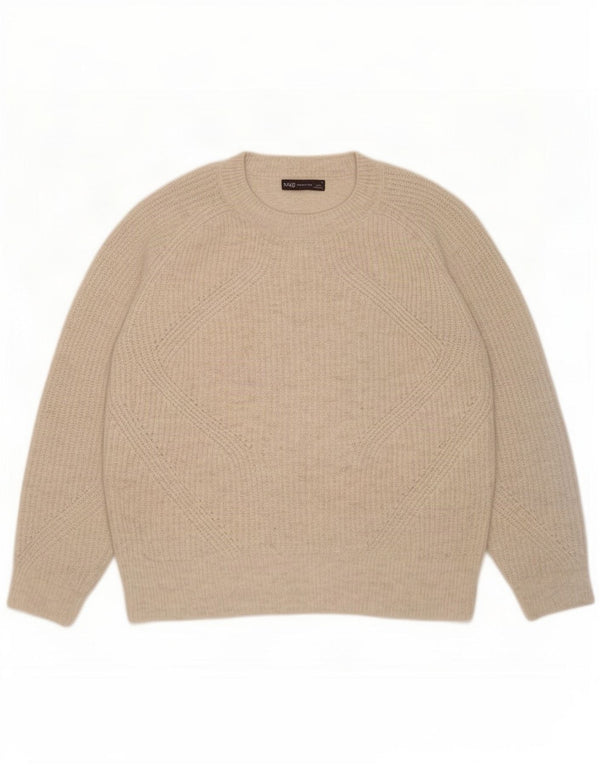 Marks & Spencer Womens Crew Neck Jumper Sweater UK 10 Small Grey Flecked