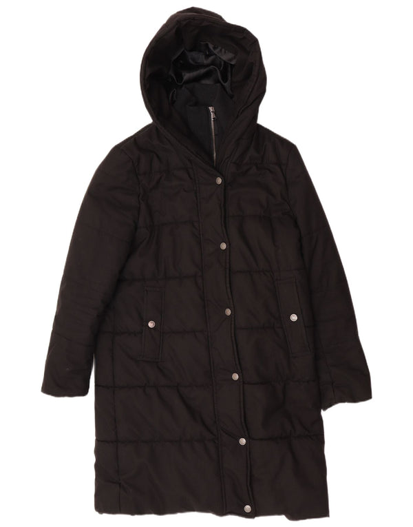 Crew Clothing Manteau rembourré à capuche coupe régulière pour femme UK 14 Noir moyen