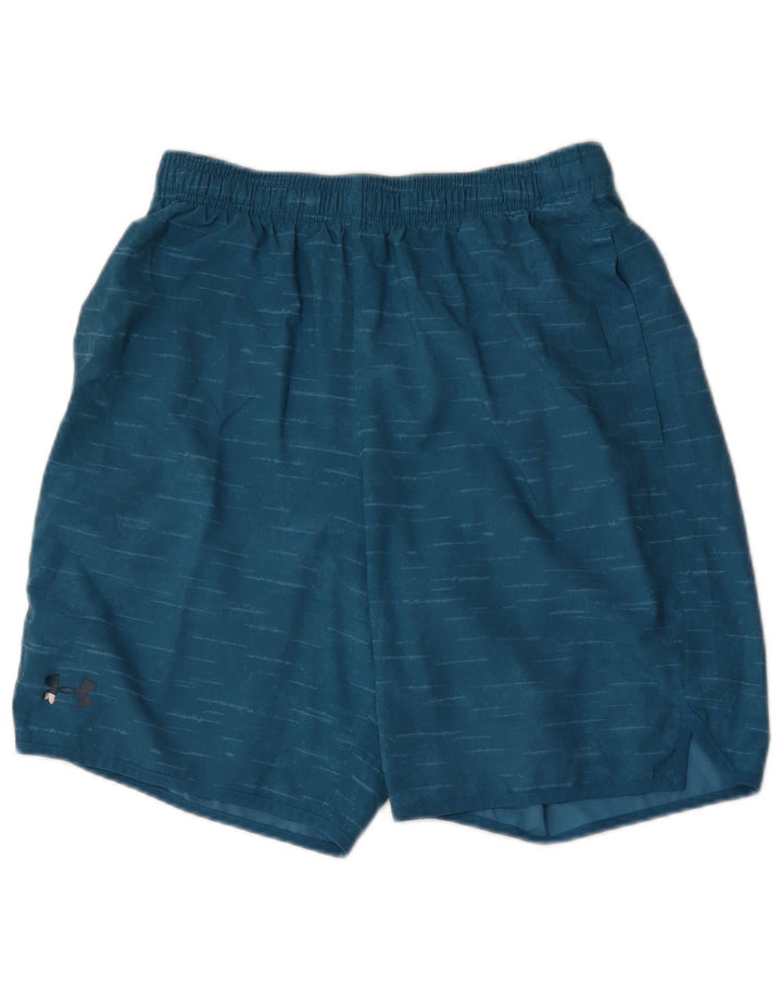 UNDER ARMOUR Short de Sport Heat Gear Homme Bleu Moyen Moucheté Polyester