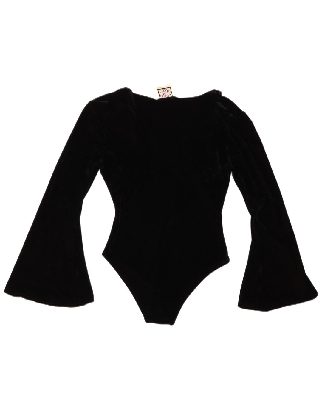 VINTAGE Womens Velvet Body UK 8 Petit Acrylique Noir