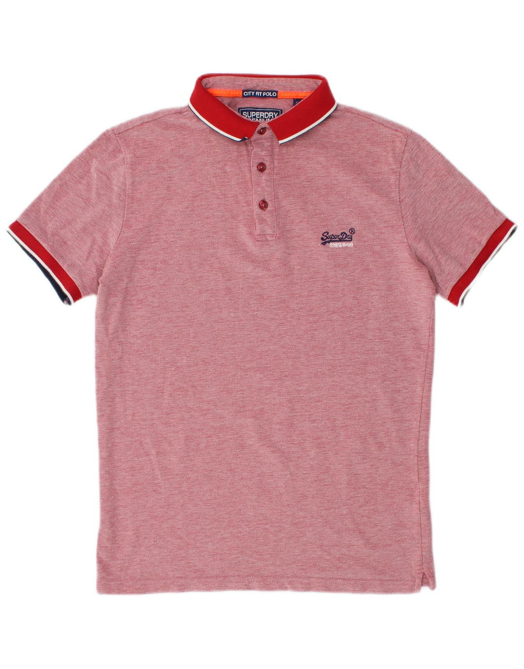 SUPERDRY Polo City Fit Homme Rouge Moyen Moucheté Coton