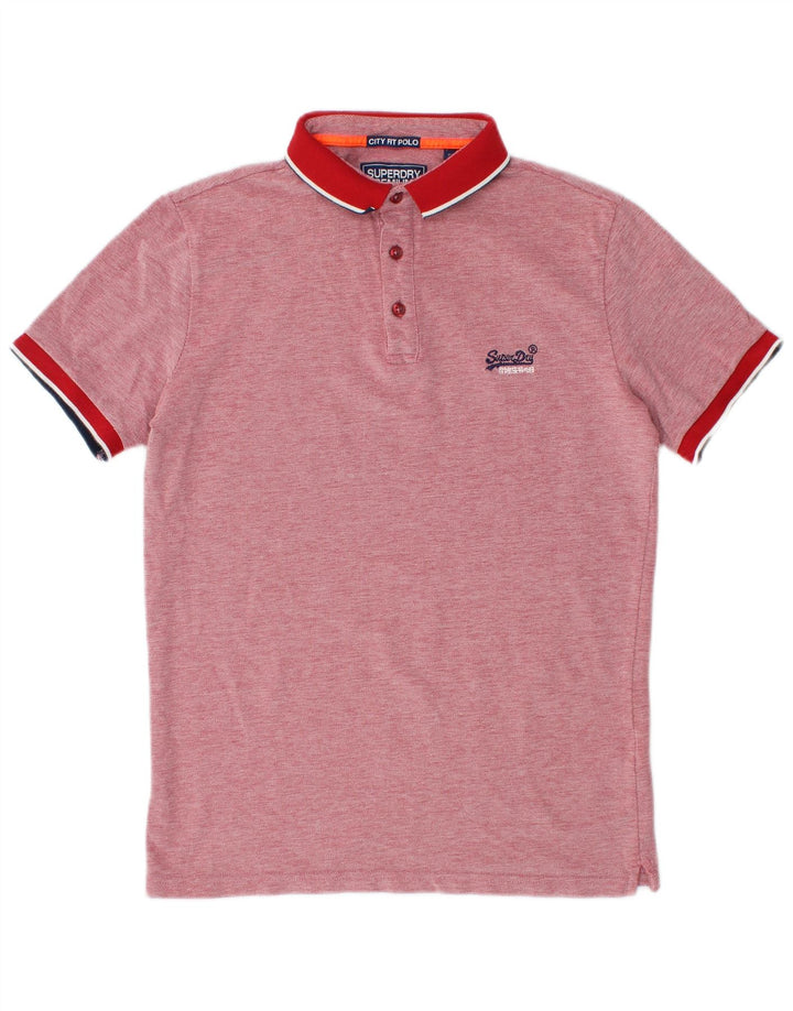 SUPERDRY Polo City Fit Homme Rouge Moyen Moucheté Coton
