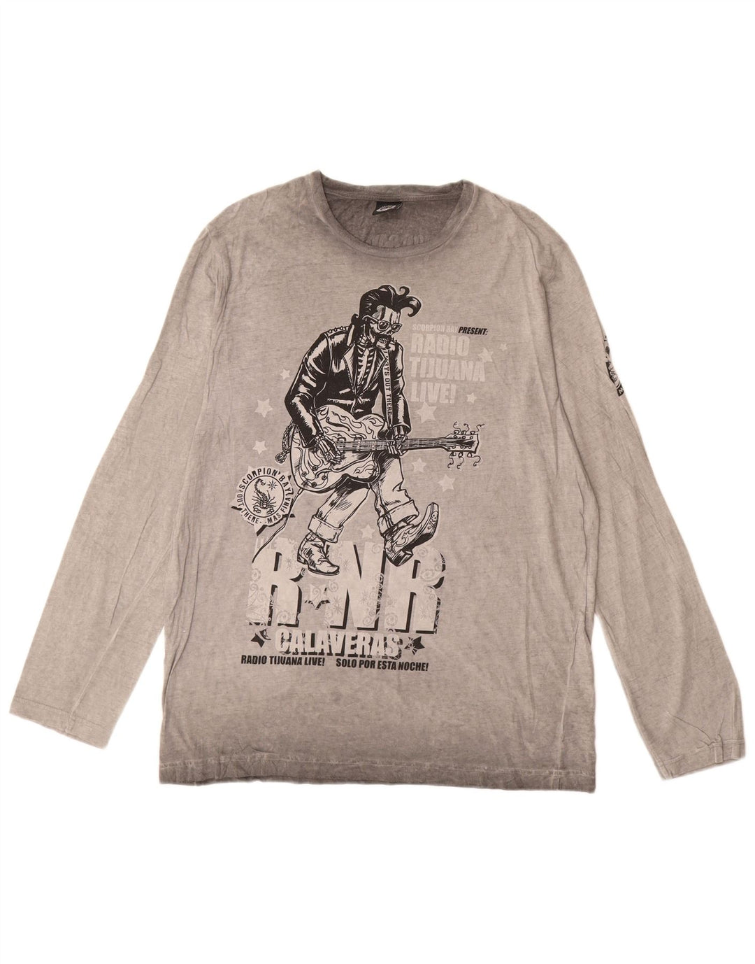 Scorpion Bay Haut Graphique Homme Manches Longues XL Gris Coton