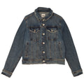 Zara Womens Crop Denim Jacket UK 16 Grand Bleu Coton