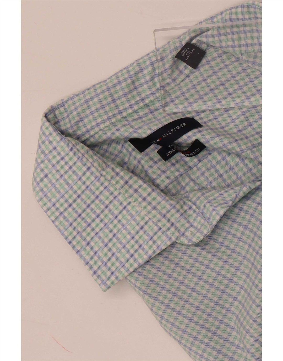 Tommy Hilfiger Chemise homme Taille 15 1/2 Coton à carreaux bleu moyen