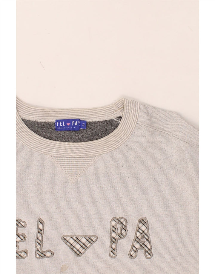 VINTAGE Womens Graphic Sweatshirt Jumper UK 18 XL Grey Vintage Vintage and Second-Hand Vintage from Messina Hembry 