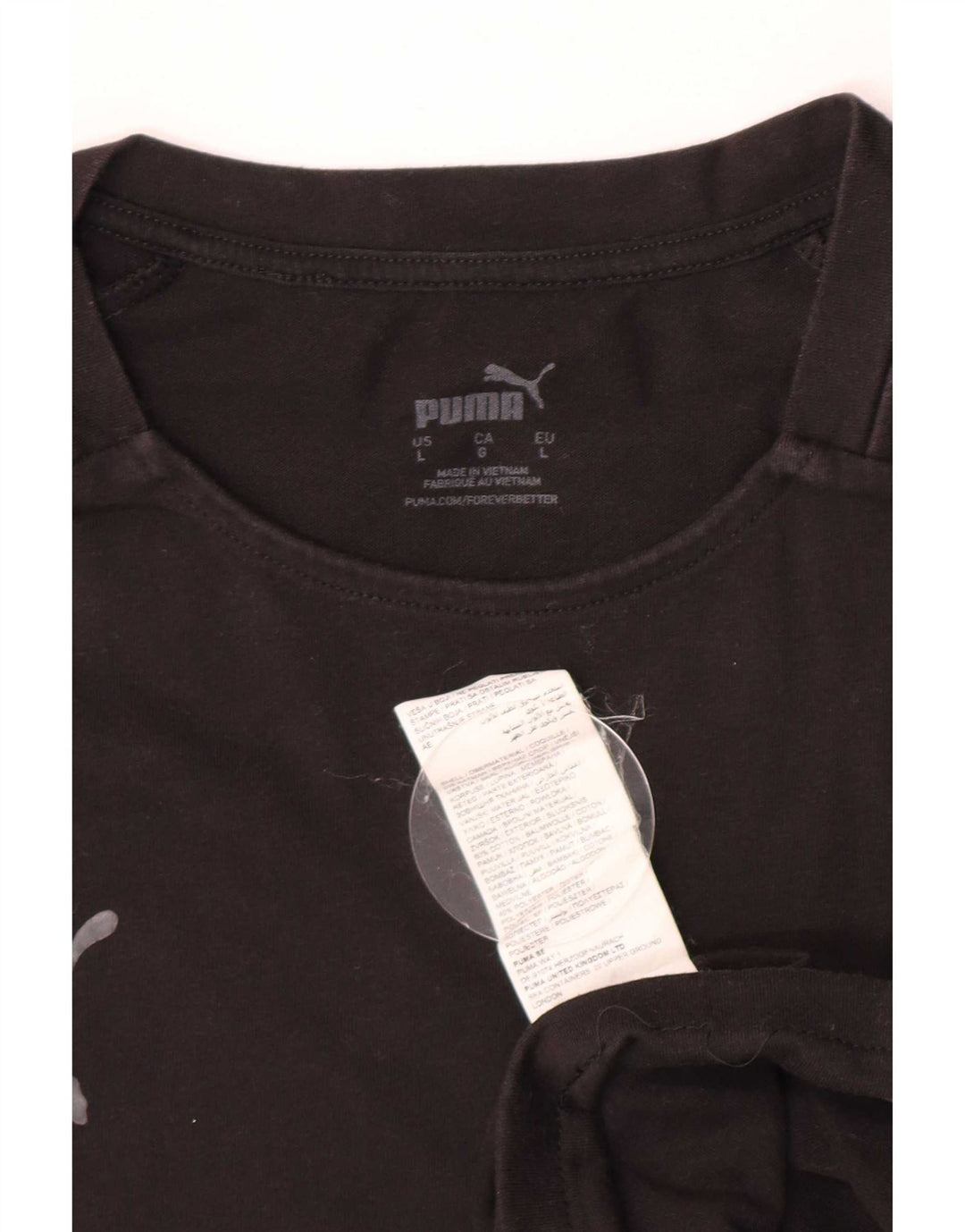 Puma T-shirt à manches courtes pour homme en coton noir Taille L