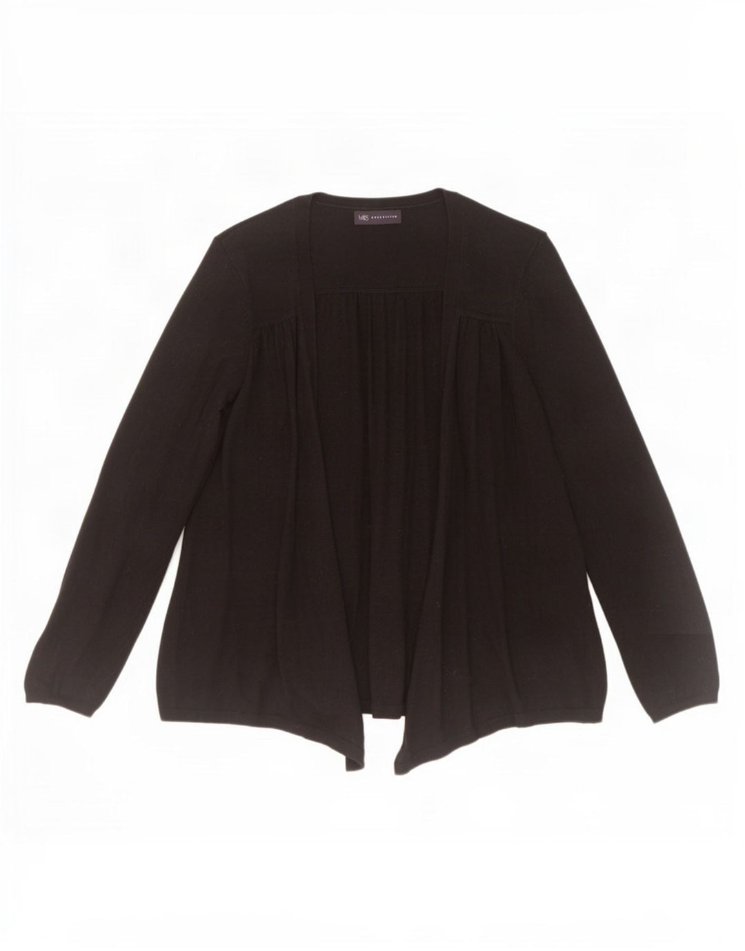 Marks & Spencer Pull Cardigan Ouvert Femme UK 12 Medium Noir Polyamide
