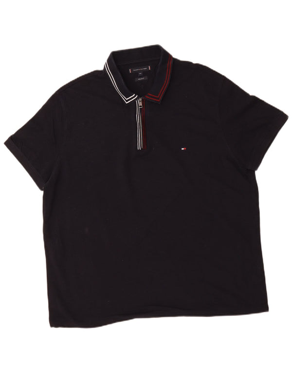 Tommy Hilfiger Polo coupe classique pour homme 2XL en coton rayé bleu marine