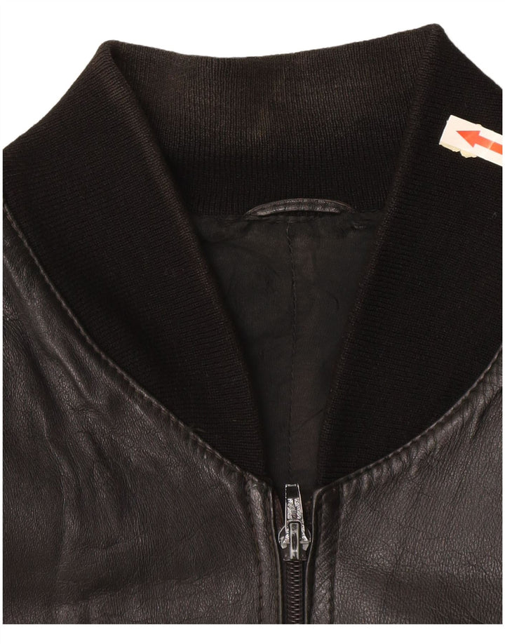 veste en cuir homme vintage UK 40 Grand Noir