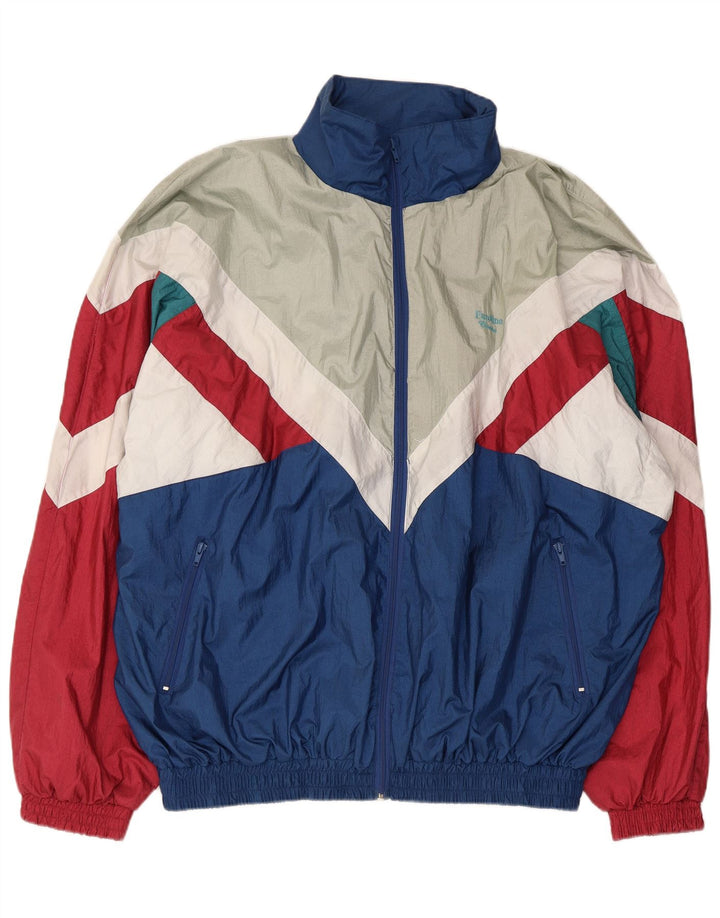 Survêtement complet surdimensionné vintage pour hommes, color block bleu marine moyen