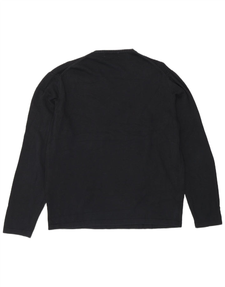 Zara Pull à col rond pour homme en coton bleu marine Taille L
