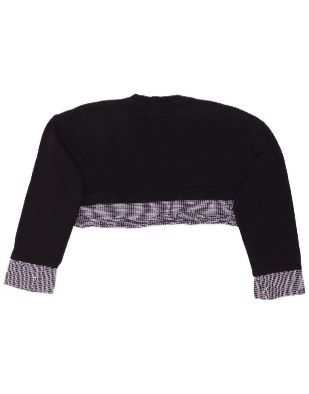 Zara Sweat-shirt court surdimensionné pour femme UK 10 Petit carreaux bleu marine