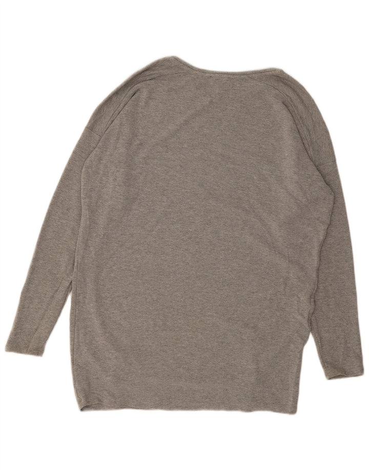 Topshop Femme Haut Oversize Manches Longues UK 42 Gris Moyen Viscose
