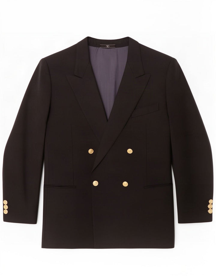 Valentino Veste Blazer Croisée Homme IT 50 Large Laine Vierge Noire