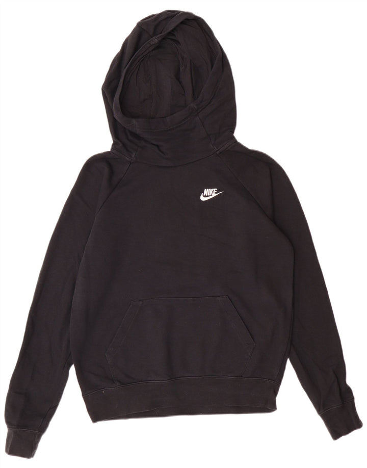 Nike Pull à capuche surdimensionné pour femme UK 10 Petit coton noir