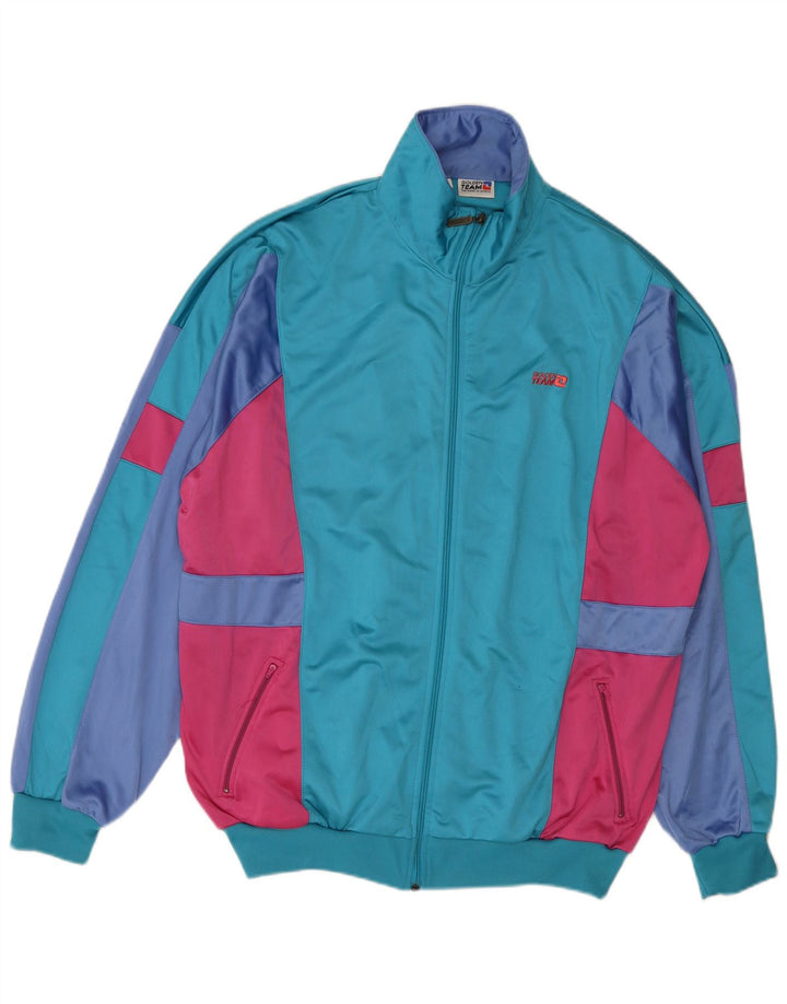 Golden Team Veste de survêtement pour homme XL Bleu Colorblock Polyester