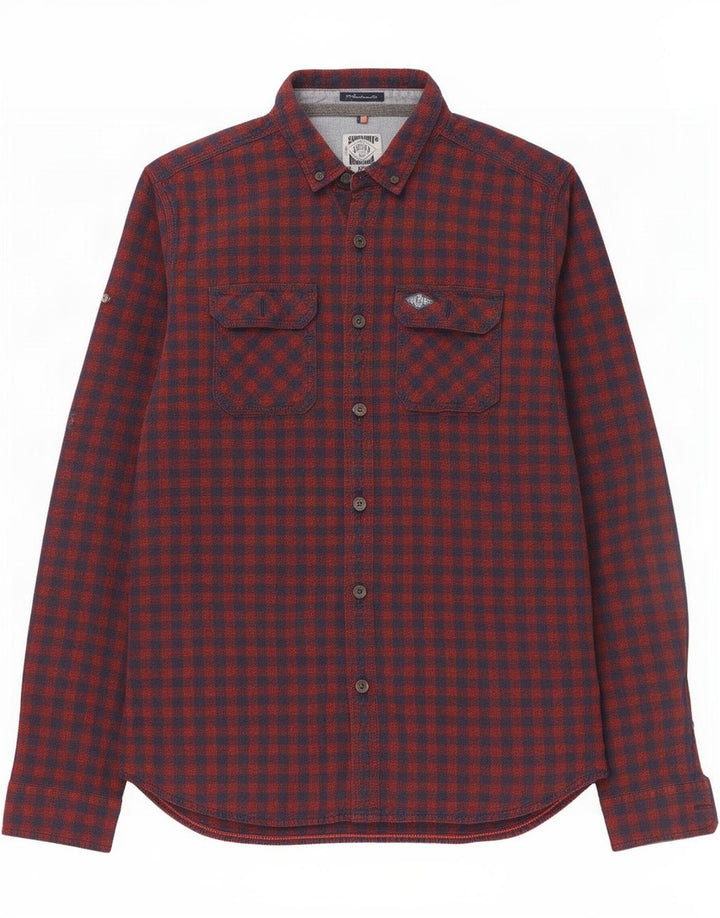 Superdry Chemise en flanelle pour homme XL en coton vichy rouge