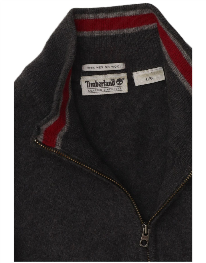 Timberland Pull à col zippé pour homme en laine mérinos grise