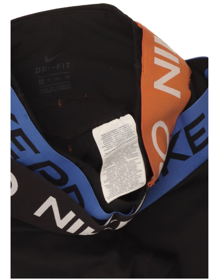 NIKE Legging graphique Dri Fit pour femme UK 4 XS Noir Polyester