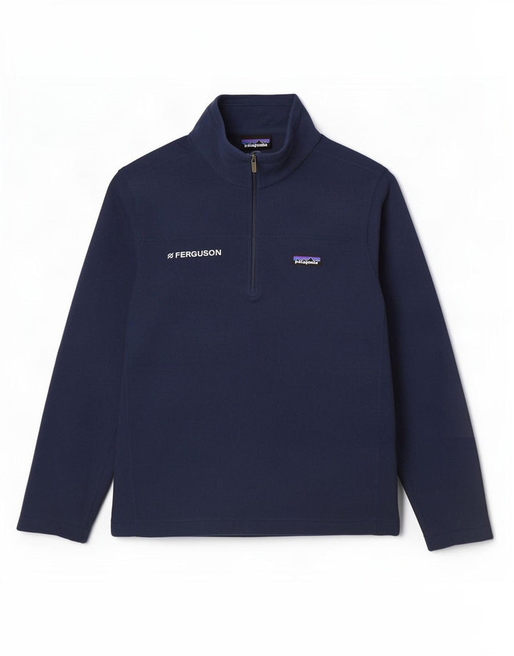 Patagonia Pull polaire à col zippé pour homme, grand, bleu marine, polyester