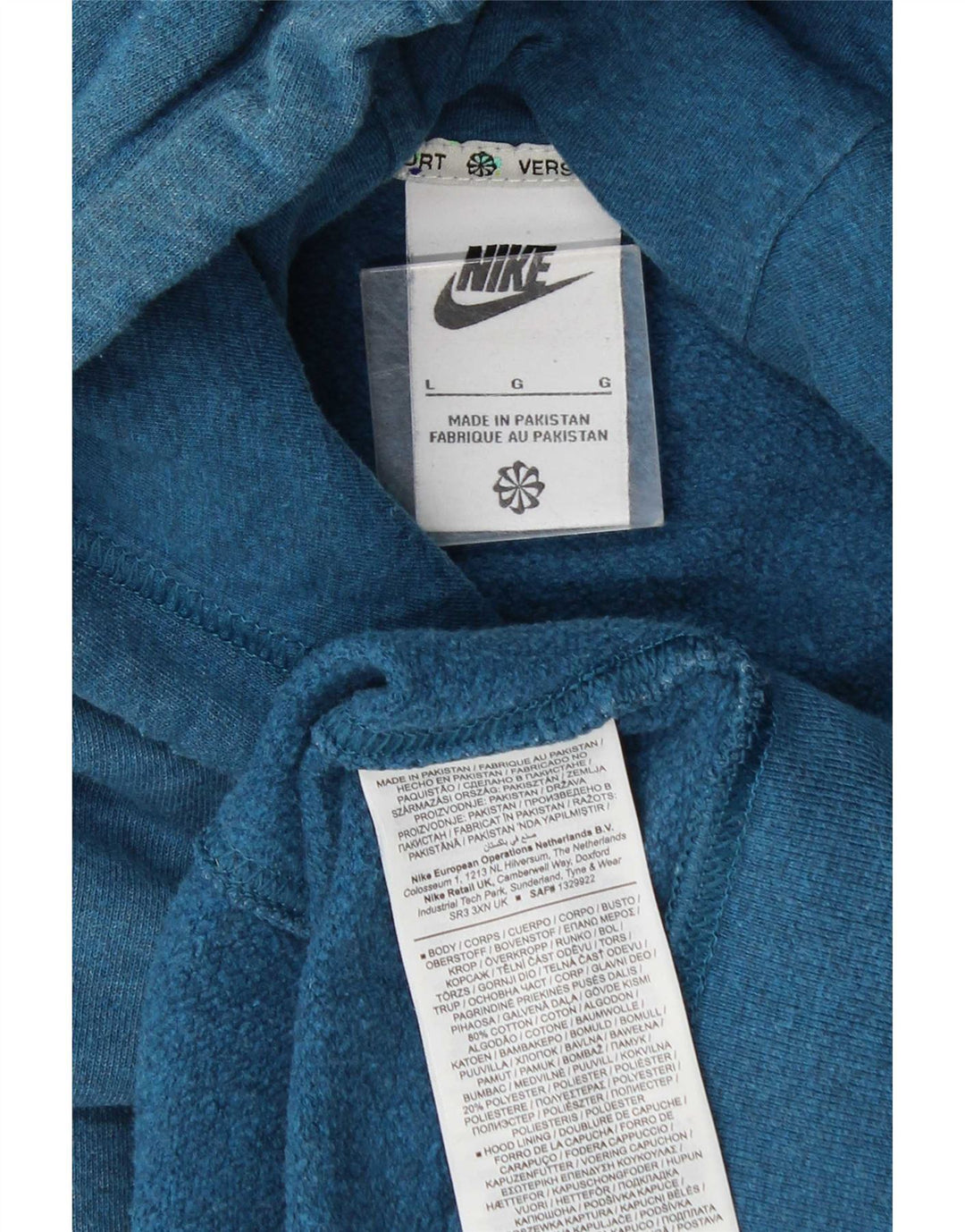 Nike Pull à capuche pour homme en coton bleu Taille L