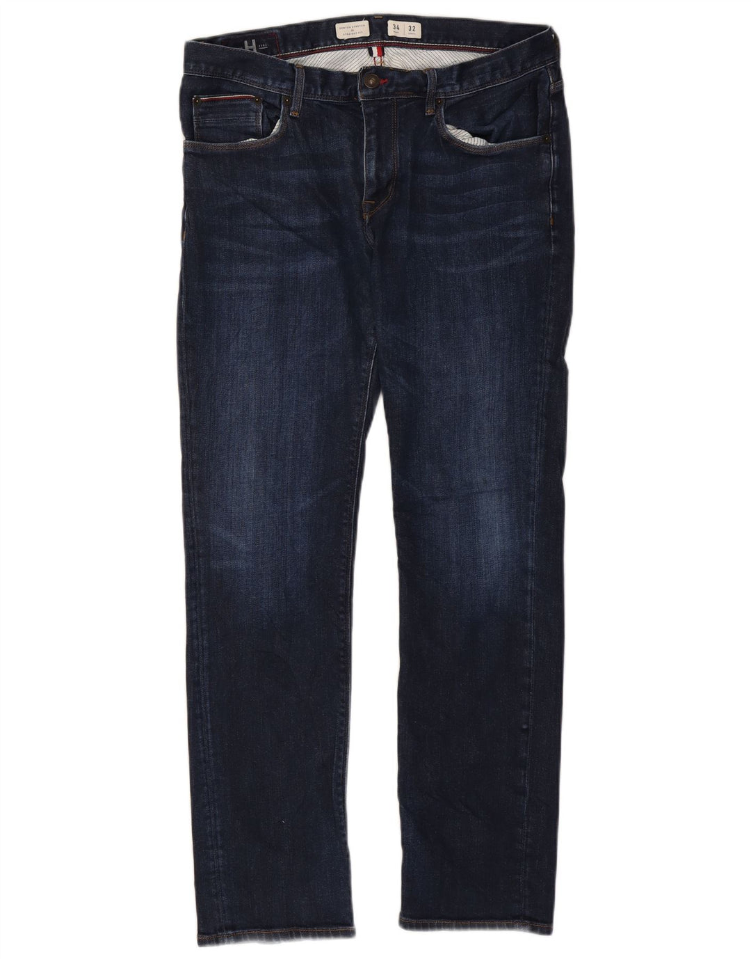 TOMMY HILFIGER Jean Droit Denton Homme W34 L30 Bleu Marine Coton