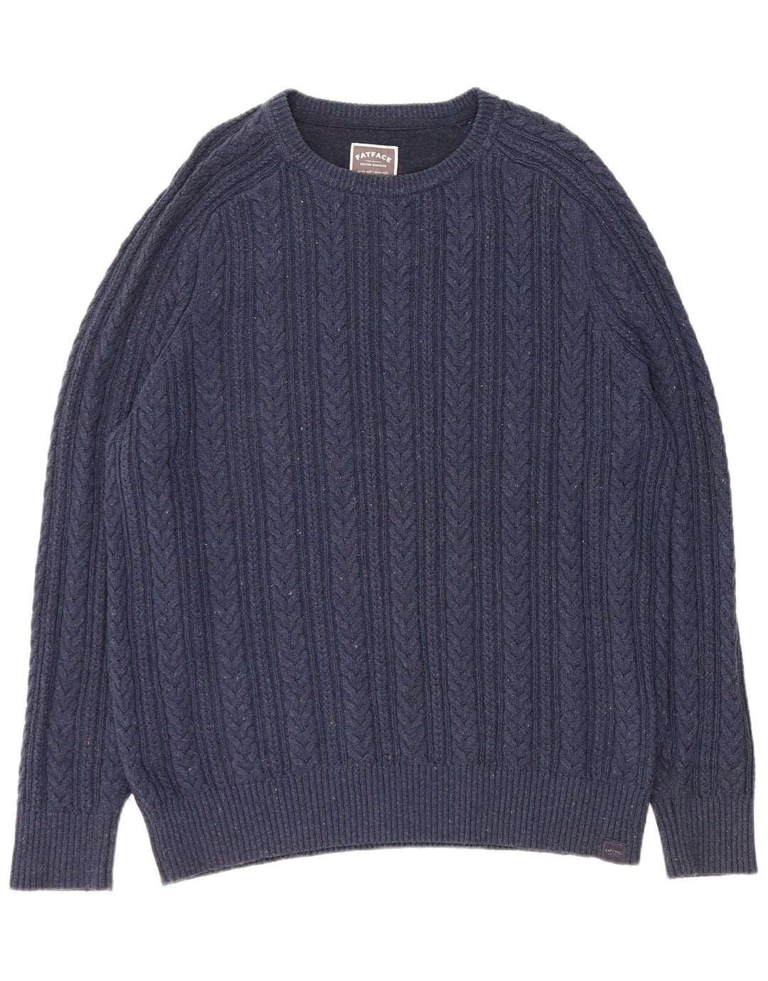 FAT FACE Pull Col Bateau Homme XL Bleu Marine Moucheté Coton