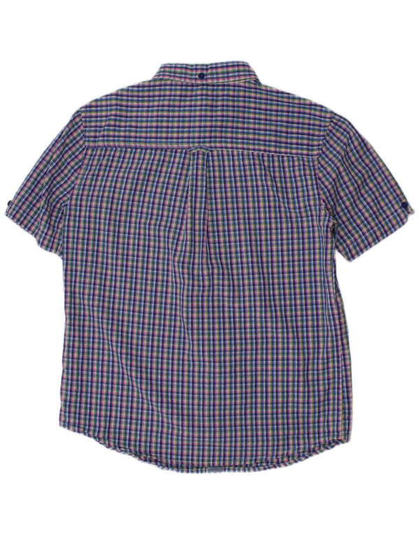 BEN SHERMAN Chemise à Manches Courtes Garçon 10-11 ans Coton Vichy Bleu
