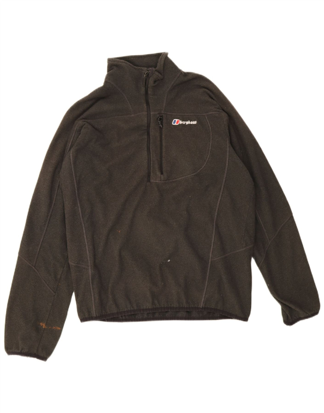 Berghaus Pull polaire à col zippé pour homme, grand polyester moucheté vert
