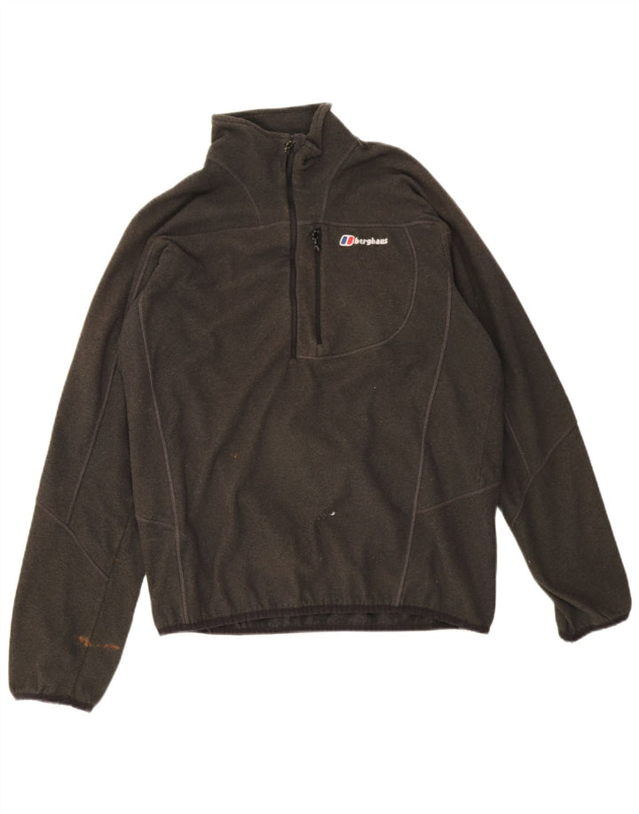 Berghaus Pull polaire à col zippé pour homme, grand polyester moucheté vert