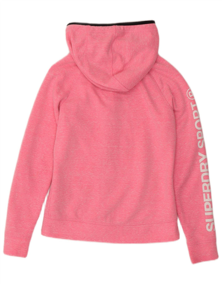 SUPERDRY Pull à capuche zippé coupe ample pour femme UK 6 XS Rose moucheté