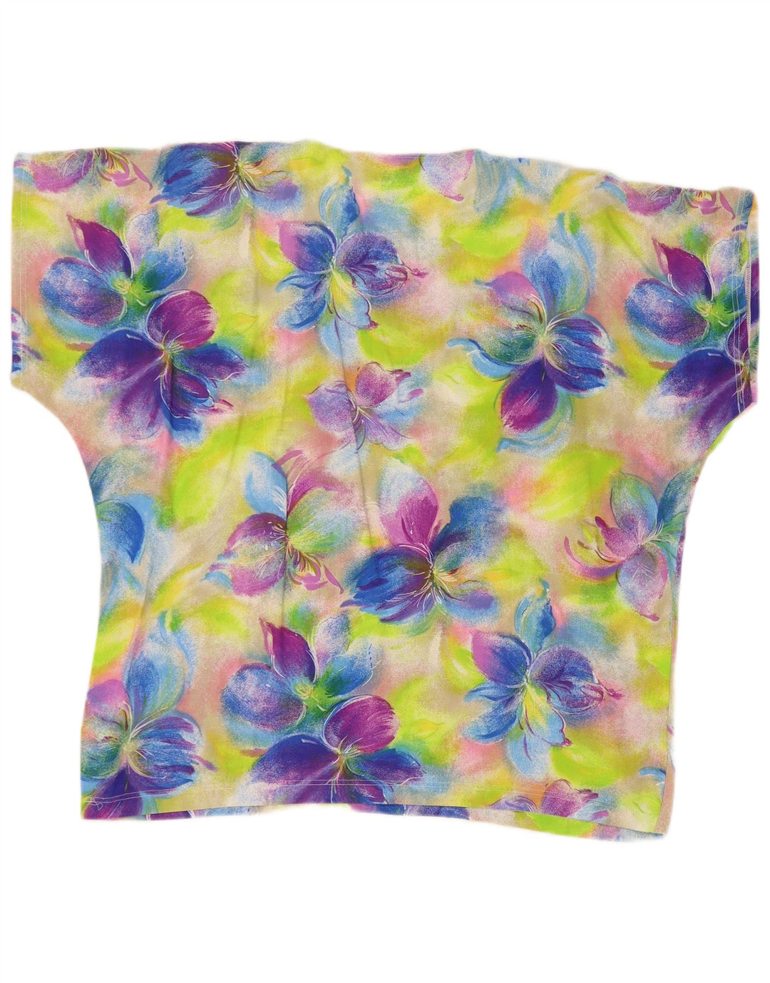 vintage Womens Blouse Top UK 18 XL Multicolore Floral