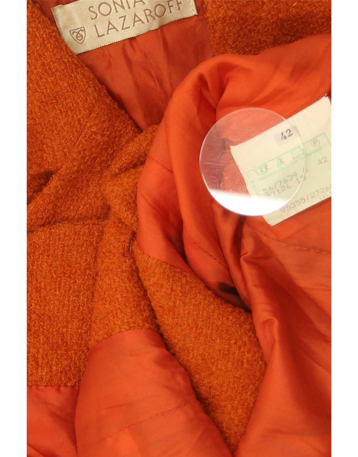 vintage Femme 4 Bouton Blazer Veste IT 42 Laine Orange Moyenne