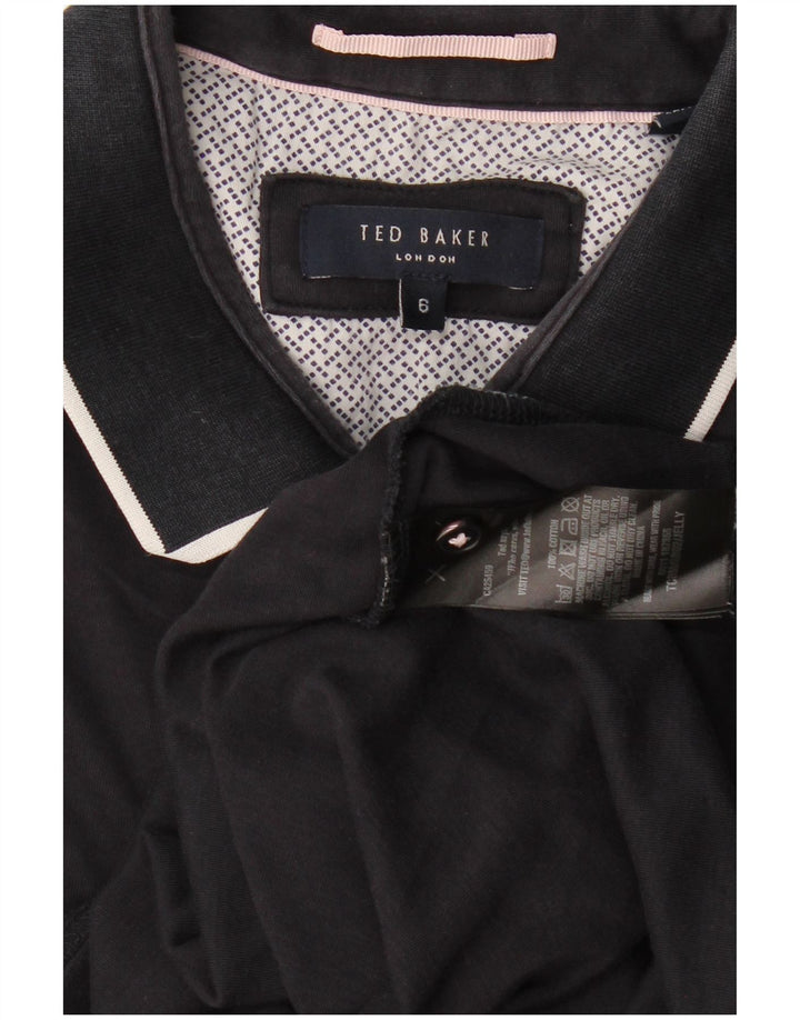 Ted Baker Polo Homme Taille 6 2XL Coton Noir