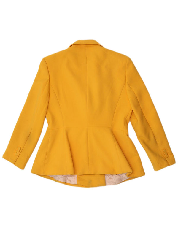Zara Veste Blazer Double Boutonnage Femme UK 14 Large Jaune