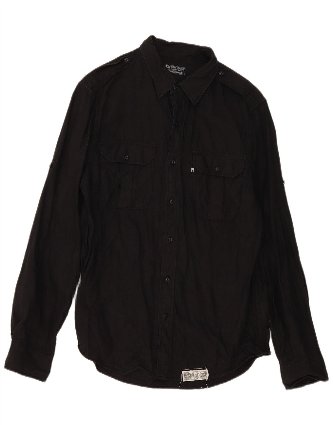 Ralph Lauren Chemise militaire pour homme en lin noir moyen