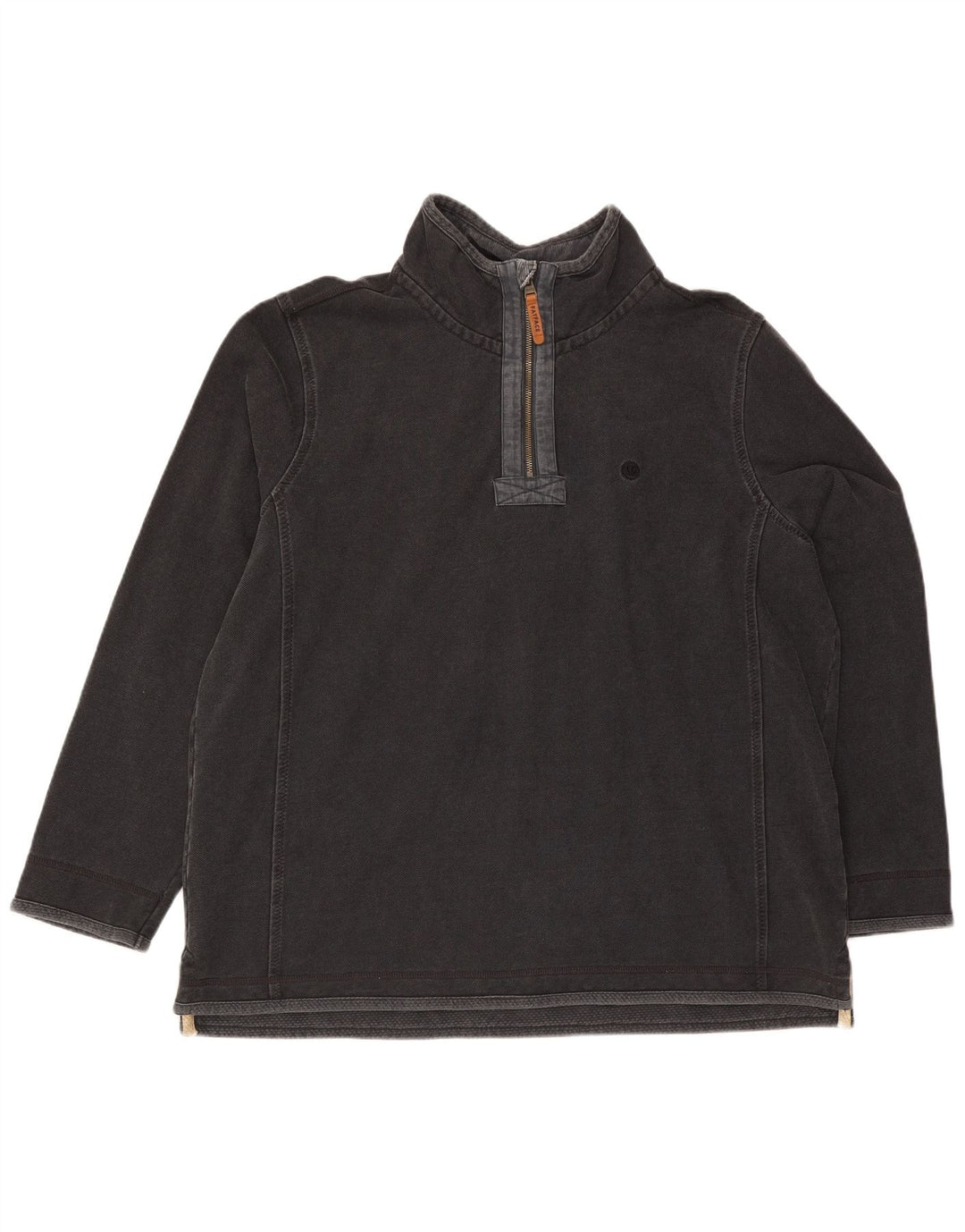Fat Face Sweat-shirt à col zippé pour homme 2XL Gris Coton
