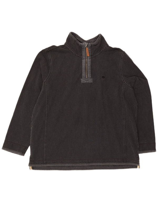 Fat Face Sweat-shirt à col zippé pour homme 2XL Gris Coton