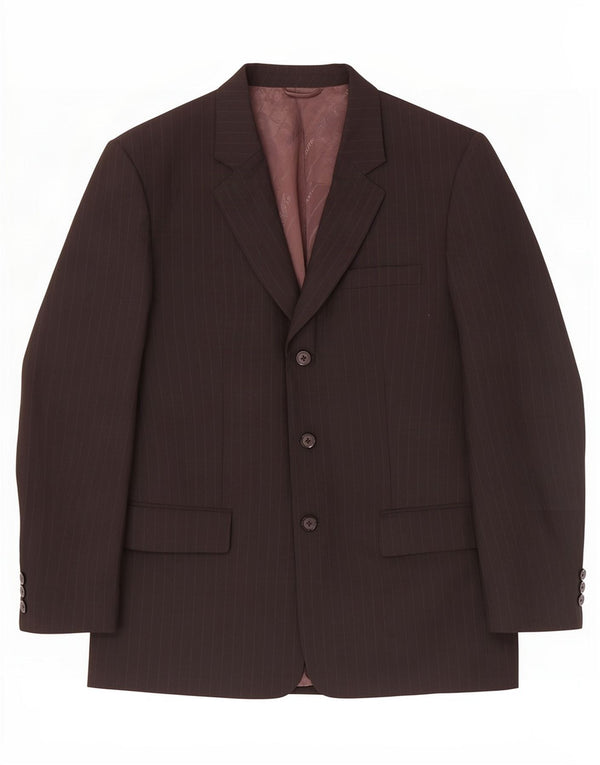 Giorgio Armani Veste blazer à 3 boutons pour homme UK 38 Medium Black Pinstripe