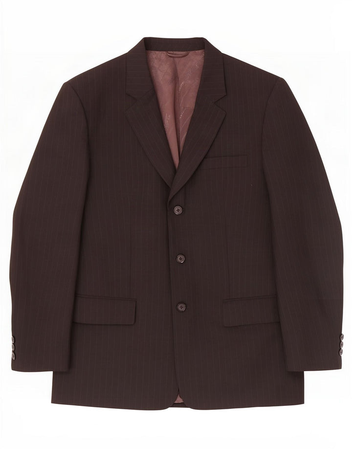 Giorgio Armani Veste blazer à 3 boutons pour homme UK 38 Medium Black Pinstripe