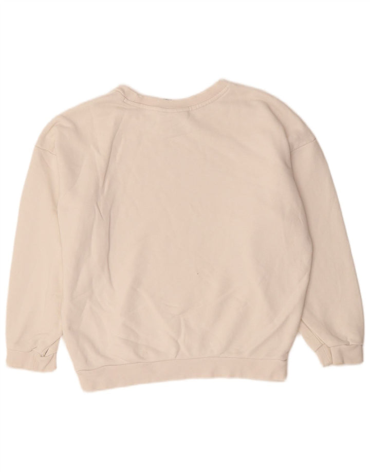 Adidas Sweat-shirt court surdimensionné pour femme UK 8 Petit Blanc