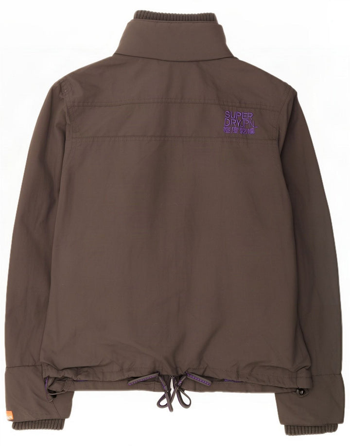 Superdry Veste coupe-vent graphique pour femme UK 12 Gris moyen Polyester