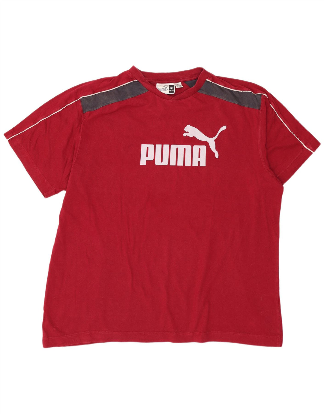 PUMA T-shirt graphique pour homme 2XL Rouge Colourblock