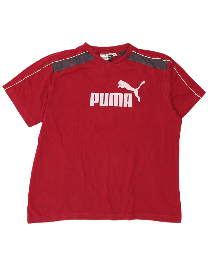 PUMA T-shirt graphique pour homme 2XL Rouge Colourblock